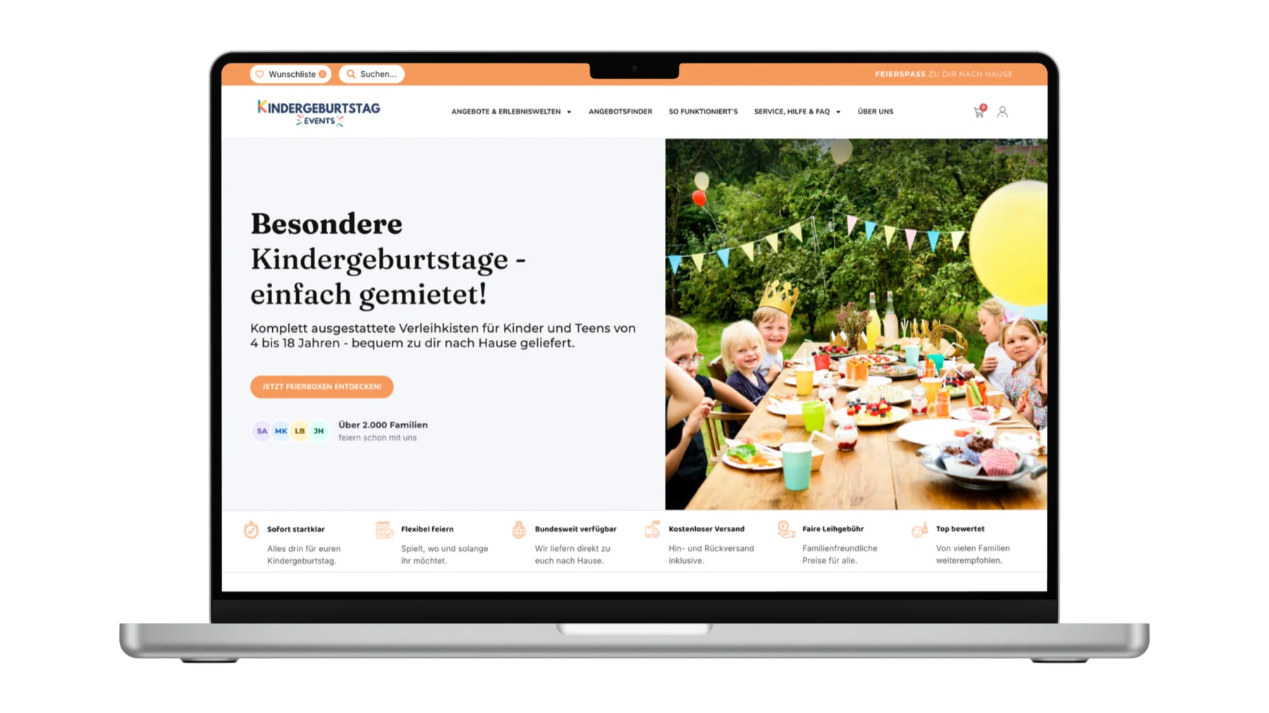 Beispiel einer von Veritude gestalteten Website, gezeigt auf einem MacBook