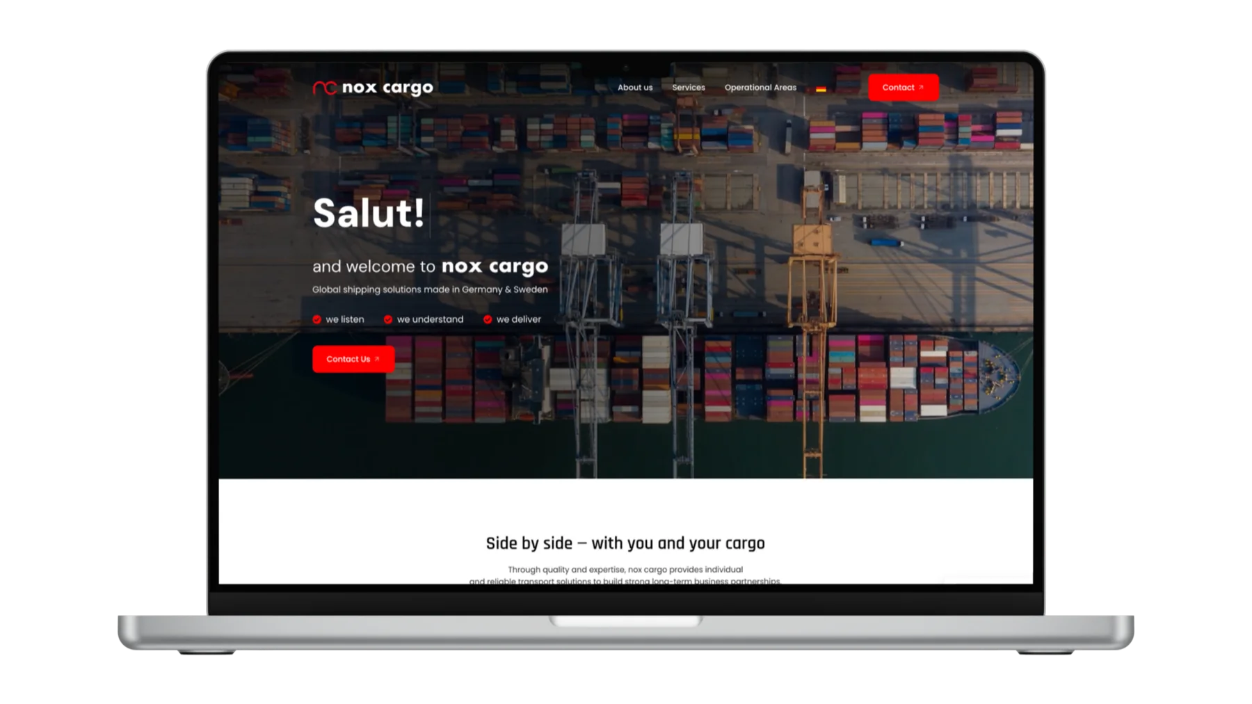 Weiteres Website-Beispiel, gezeigt auf einem MacBook